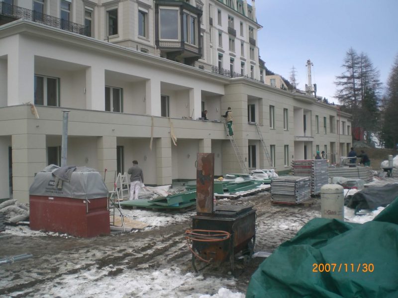 06 Hotel Kronenhof Pontresina Arbeitsstand Baugrube6