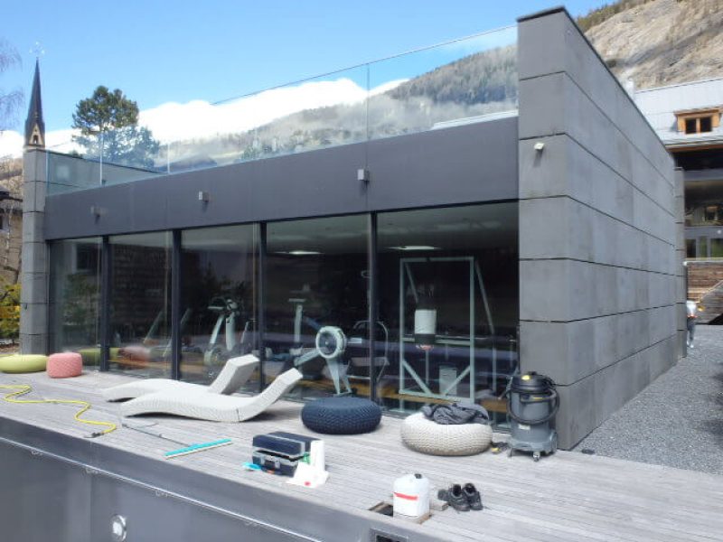 09 Fitness Wellnessgebaeude Schanf Aussenansicht